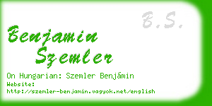 benjamin szemler business card